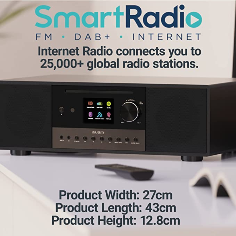majority quadriga all in one music system smart radio