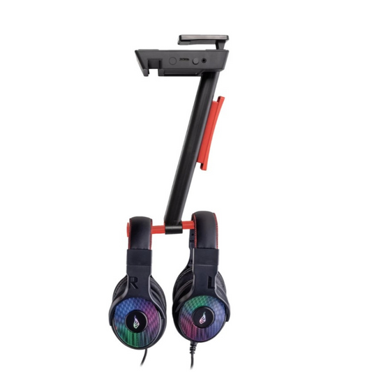 surefire vinson n2 dual balance gaming headset stand holding 2 sets of headphones
