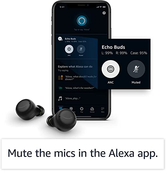 amazon echo buds 2nd gen black with mobile alexa app