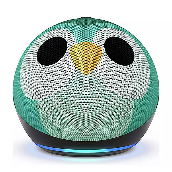 amazon echo dot 5th gen kids owl design front on view