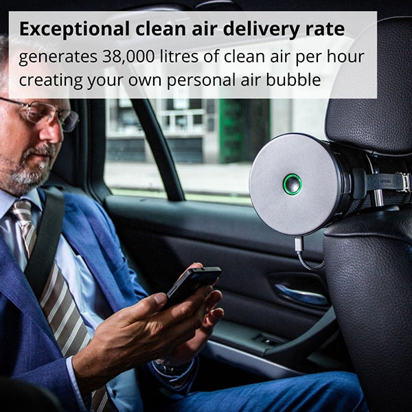 airlabs airbubbl in car air purifier with passenger in car