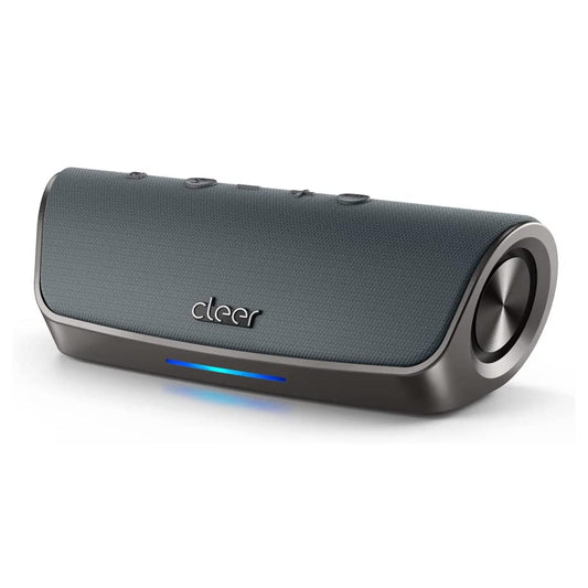 cleer scene bluetooth speaker grey switched on