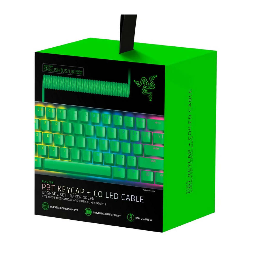 Razer PBT Keycap and Coiled Cable - Green