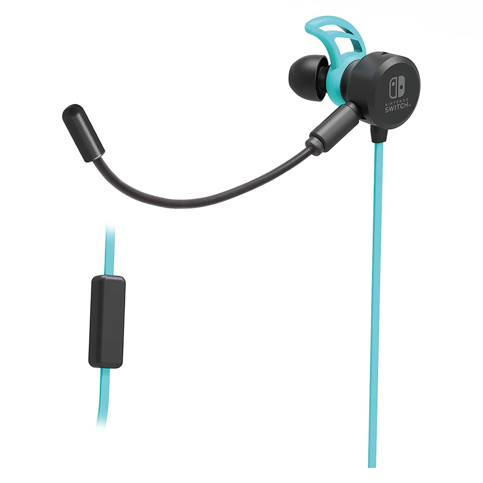 Gaming Earbuds, Hori, for Nintendo Switch Neon Blue/Red blue ear bud