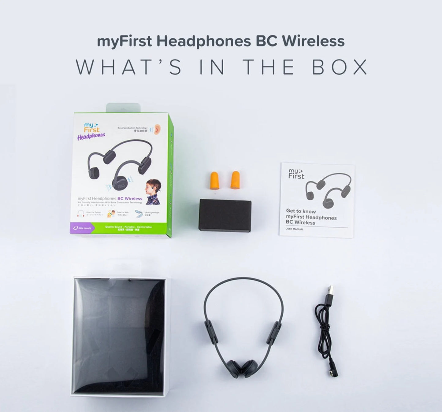 myfirst bc wireless headphones what is in the box
