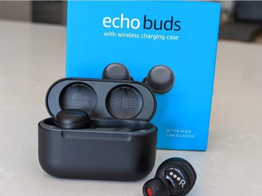 amazon echo buds 2nd gen black with case and box