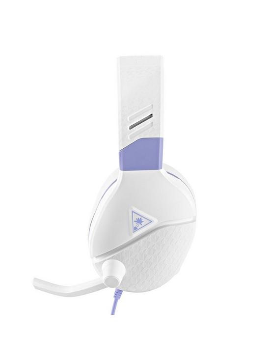 Turtle Beach Recon Spark Wired Purple, White Gaming Headset side view with mic